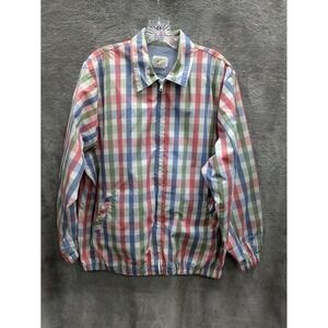 Womens‎ Rain Jacket Medium Rainbow Gingham Casual